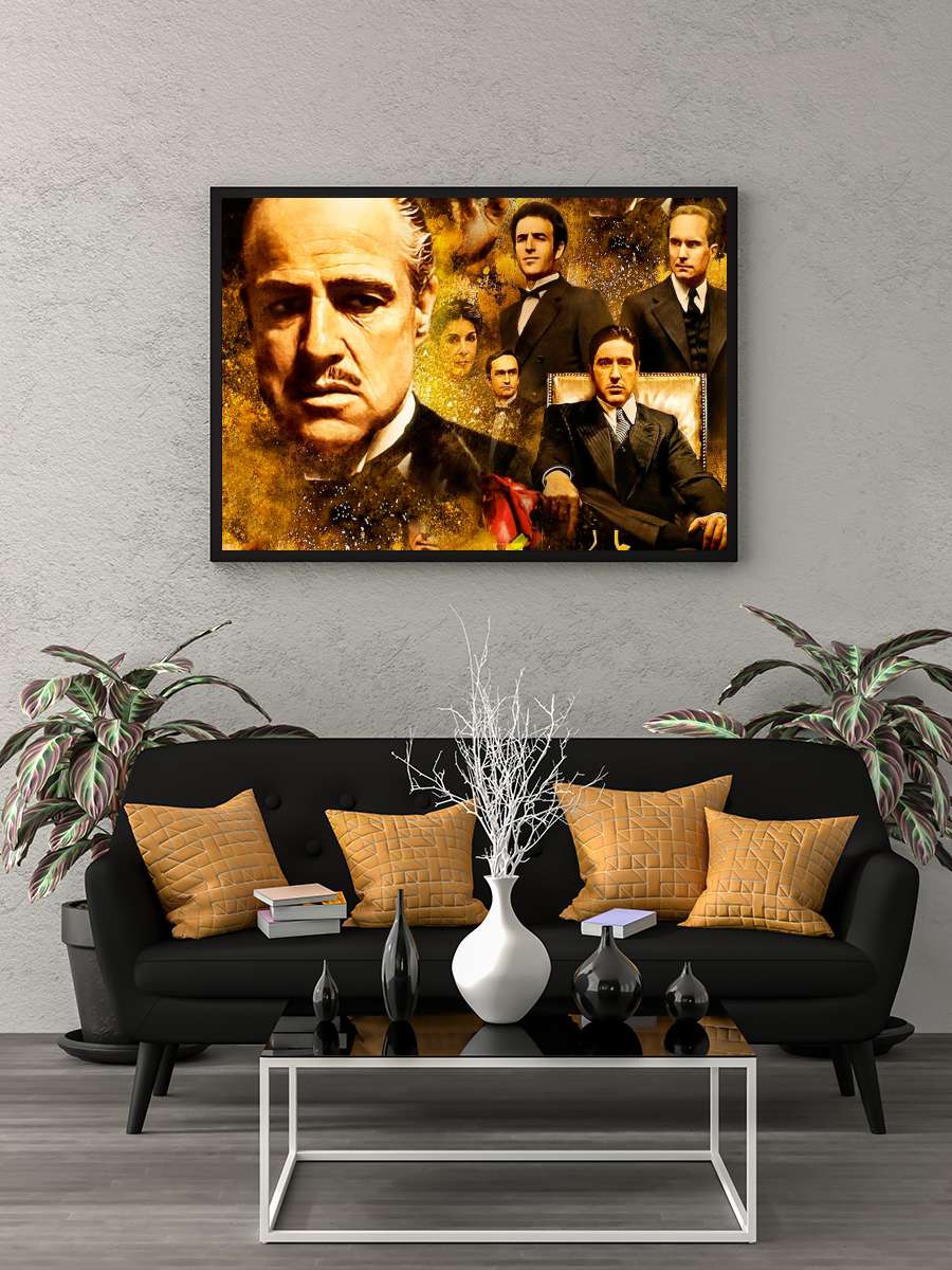 Baba - The Godfather Film Tablo Siyah Çerçeveli Film Poster Afiş Tablo