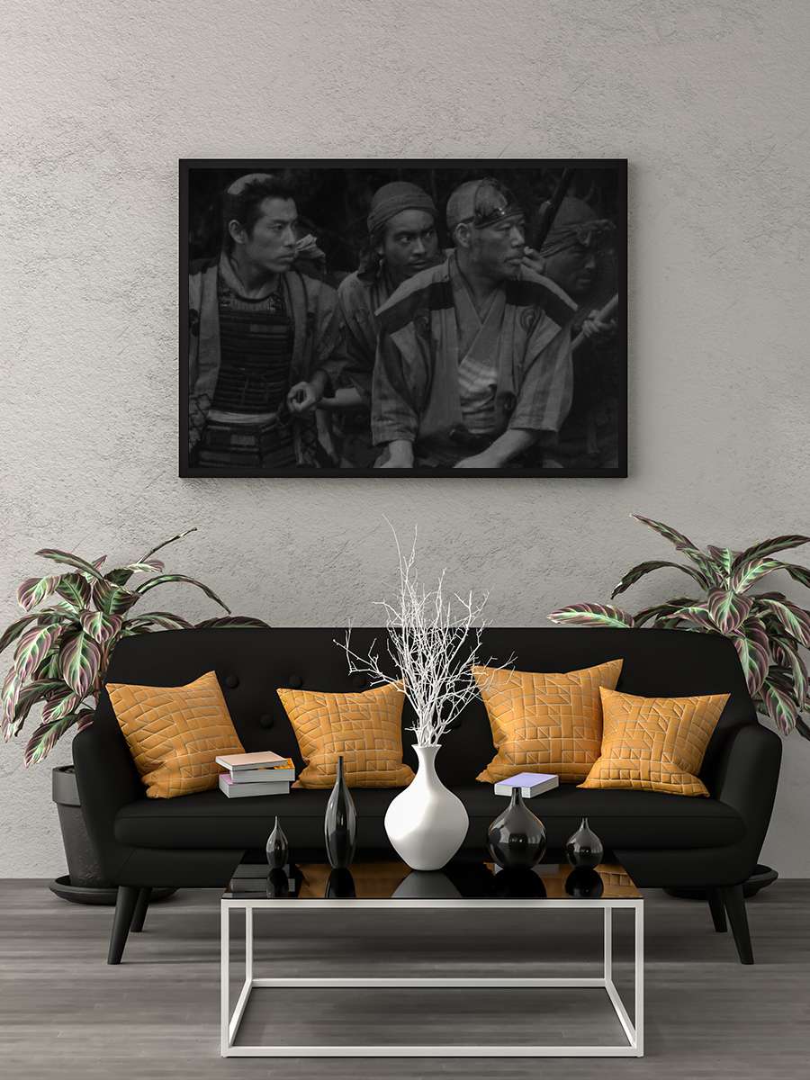 Yedi Samuray - 七人の侍 Film Tablo Siyah Çerçeveli Film Poster Afiş Tablo