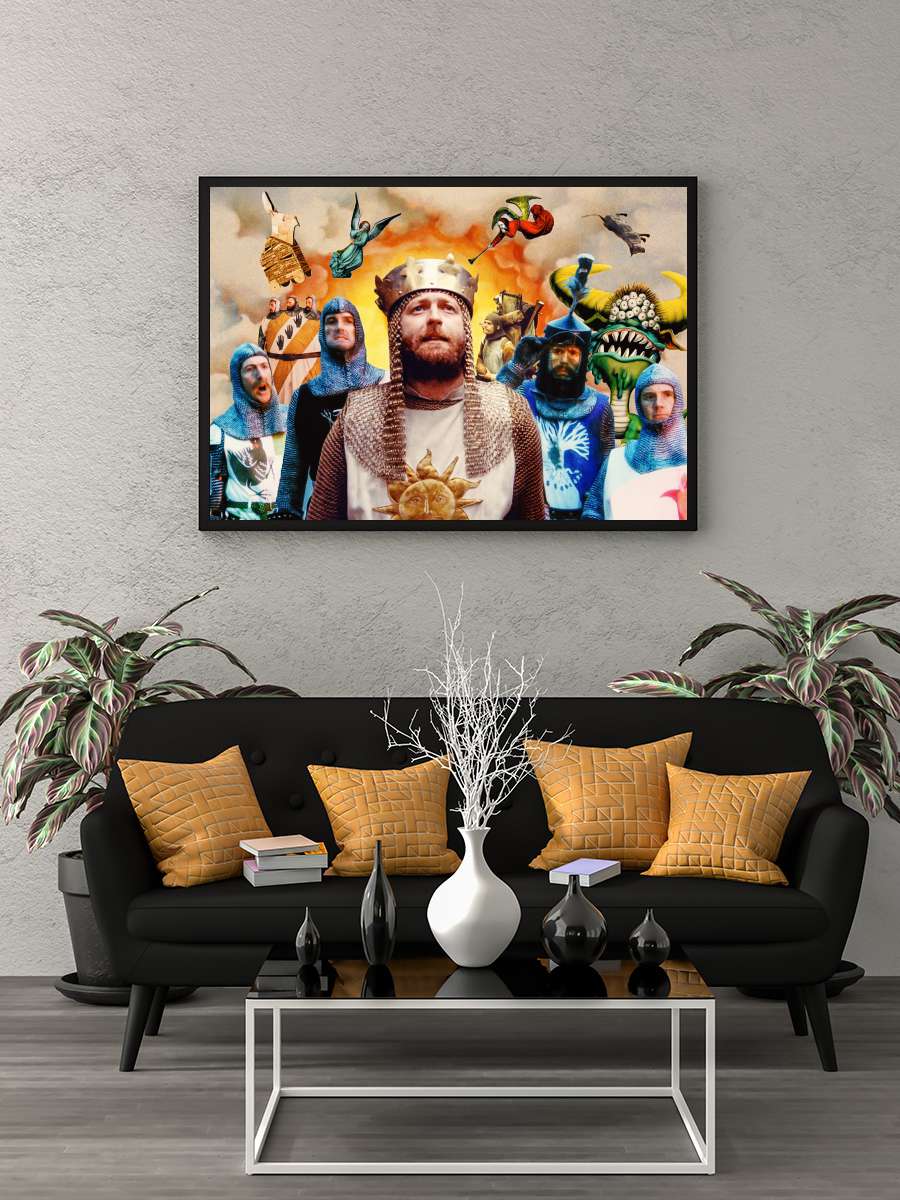 Monty Python ve Kutsal Kase - Monty Python and the Holy Grail Film Tablo Siyah Çerçeveli Film Poster Afiş Tablo