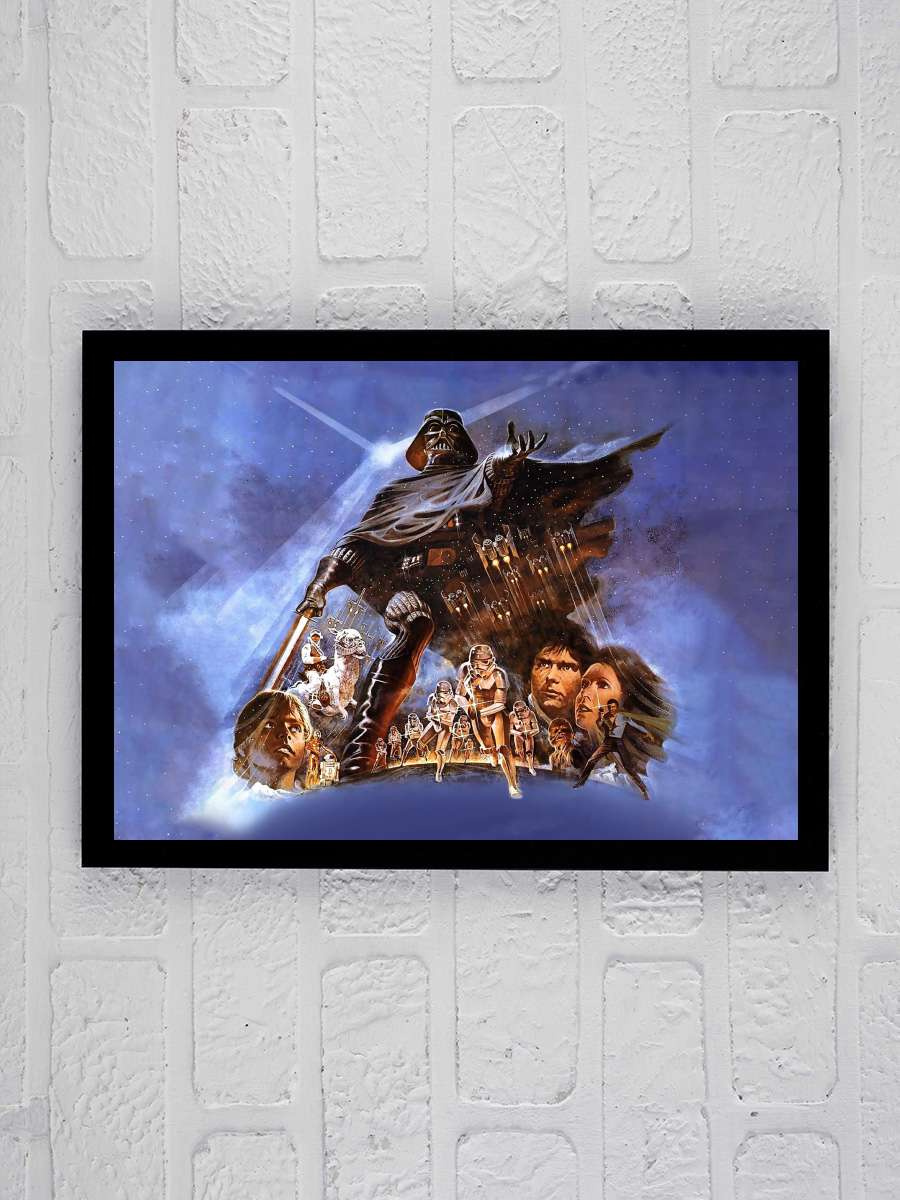 Yıldız Savaşları: İmparator'un Dönüşü - The Empire Strikes Back Film Tablo Siyah Çerçeveli Film Poster Afiş Tablo