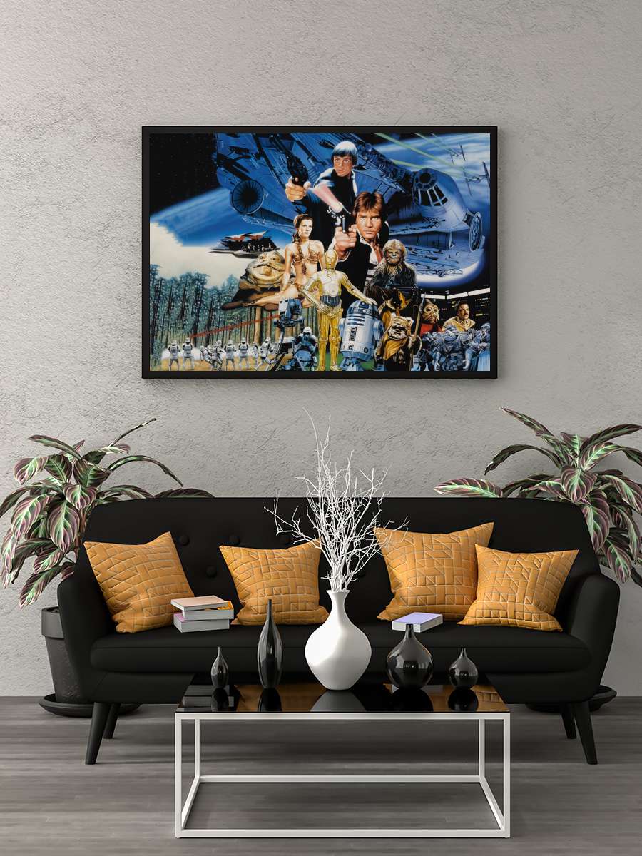 Yıldız Savaşları: Jedi'nin Dönüşü - Return of the Jedi Film Tablo Siyah Çerçeveli Film Poster Afiş Tablo