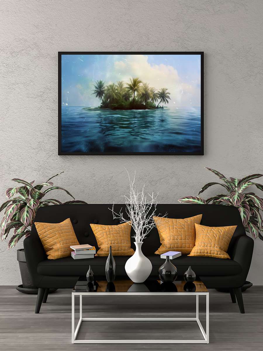 Yeni Hayat - Cast Away Film Tablo Siyah Çerçeveli Film Poster Afiş Tablo