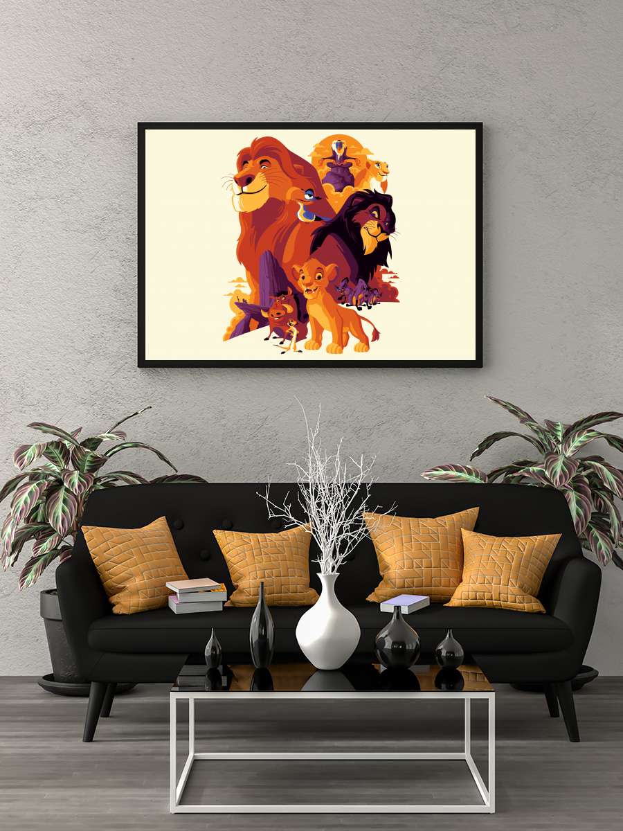 Aslan Kral - The Lion King Film Tablo Siyah Çerçeveli Film Poster Afiş Tablo