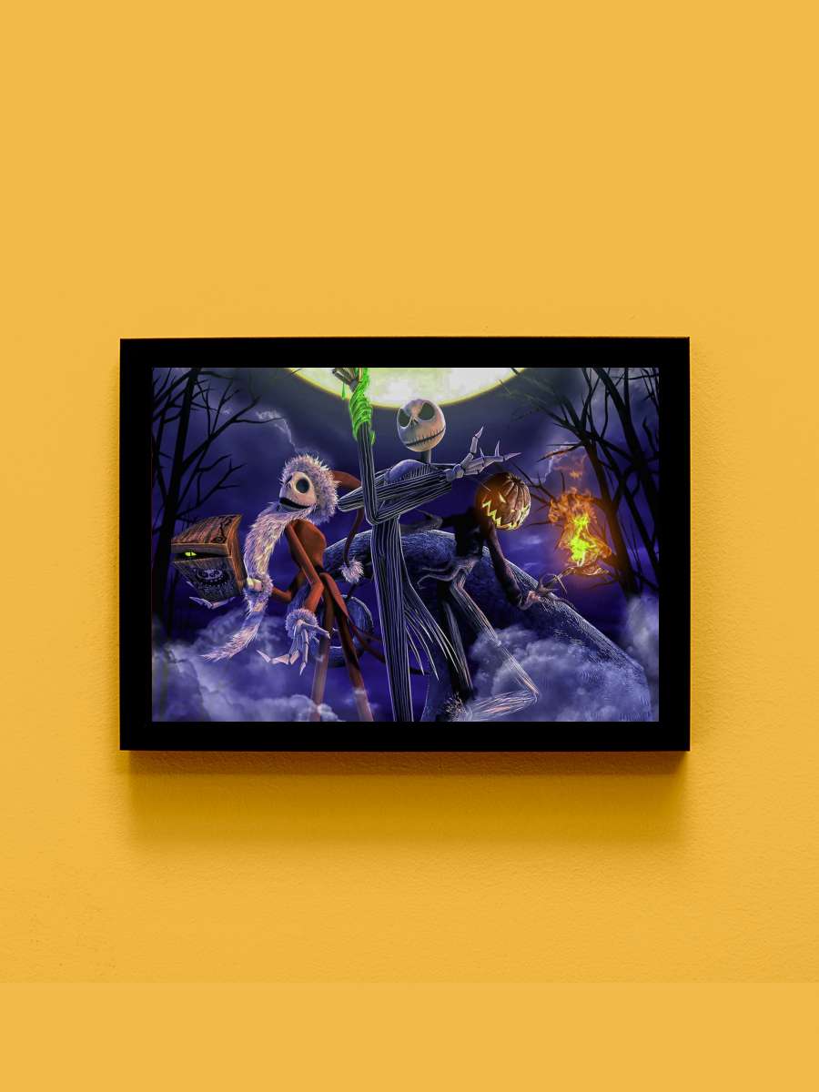 Noel Gecesi Kabusu - The Nightmare Before Christmas Film Tablo Siyah Çerçeveli Film Poster Afiş Tablo - En İyi Fiyatlarla