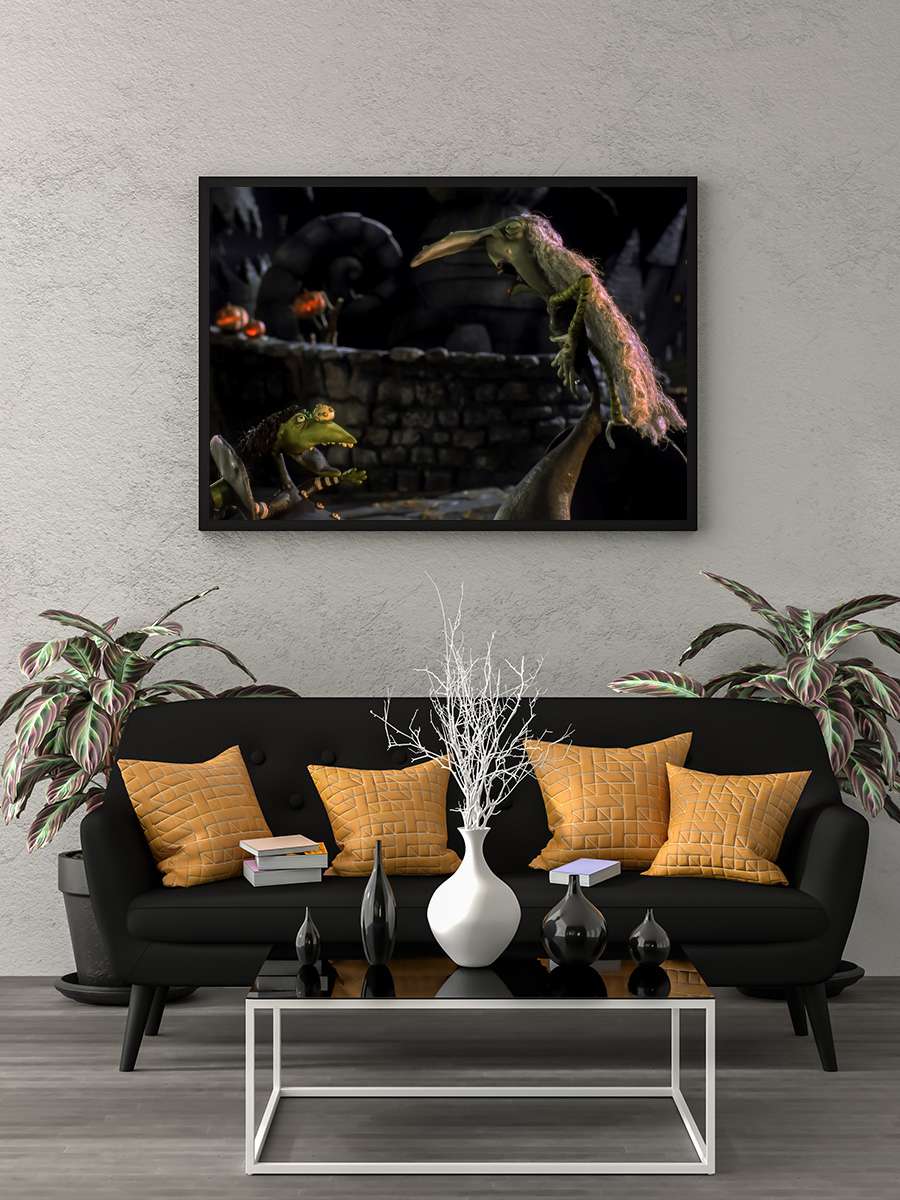 Noel Gecesi Kabusu - The Nightmare Before Christmas Film Tablo Siyah Çerçeveli Film Poster Afiş Tablo