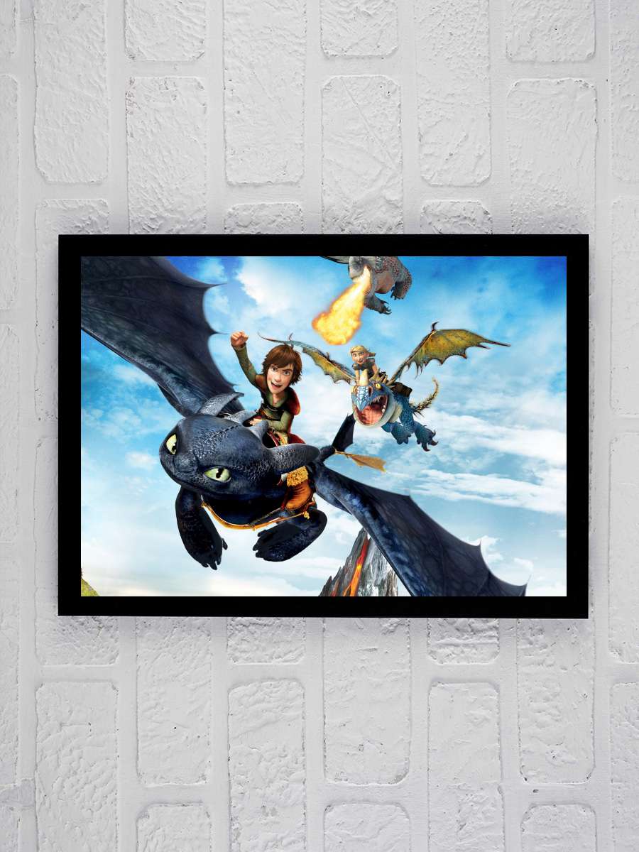 Ejderhanı Nasıl Eğitirsin - How to Train Your Dragon Film Tablo Siyah Çerçeveli Film Poster Afiş Tablo