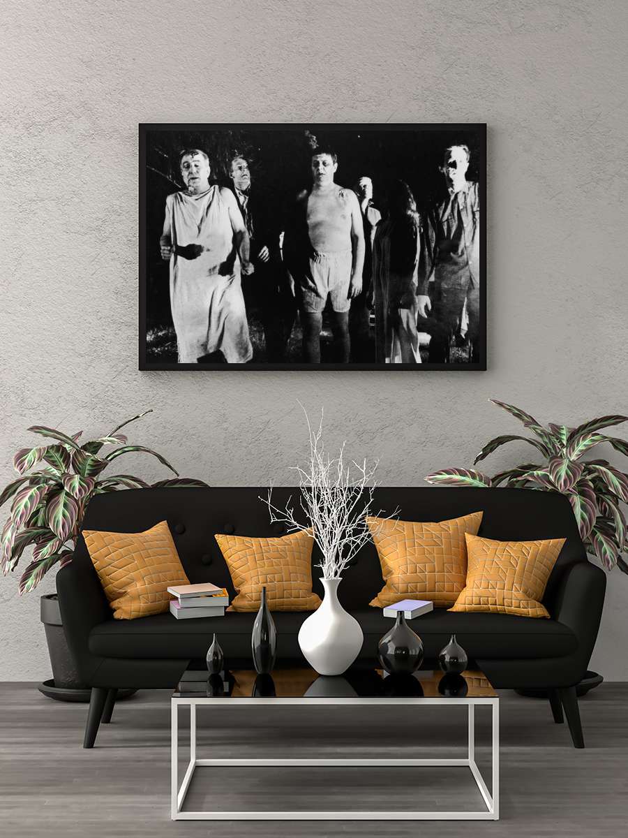 Yaşayan Ölülerin Gecesi - Night of the Living Dead Film Tablo Siyah Çerçeveli Film Poster Afiş Tablo