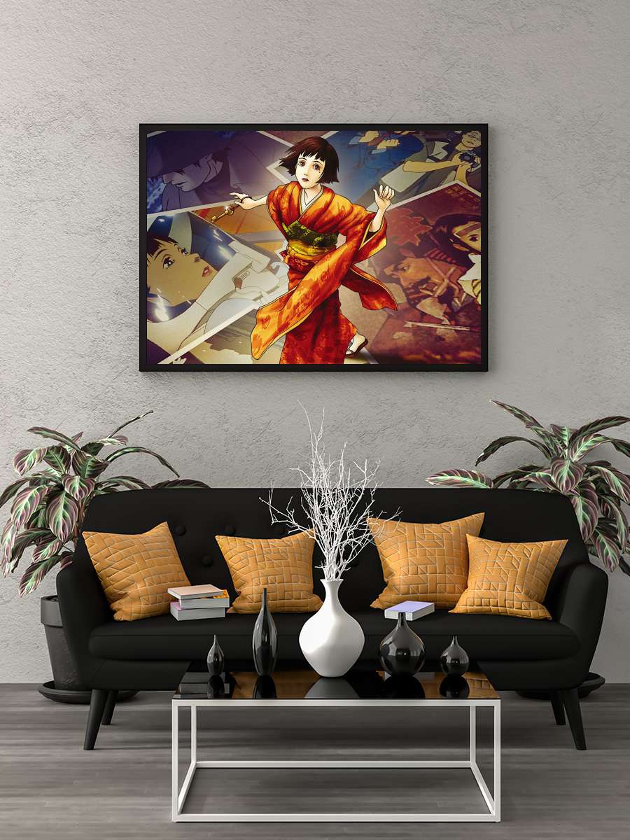 Milenyum Aktrisi - 千年女優 Film Tablo Siyah Çerçeveli Film Poster Afiş Tablo