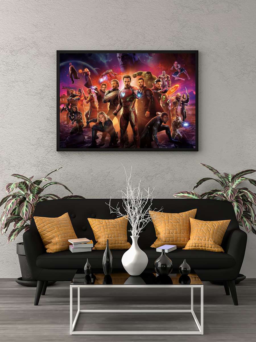 Avengers: Sonsuzluk Savaşı - Avengers: Infinity War Film Tablo Siyah Çerçeveli Film Poster Afiş Tablo