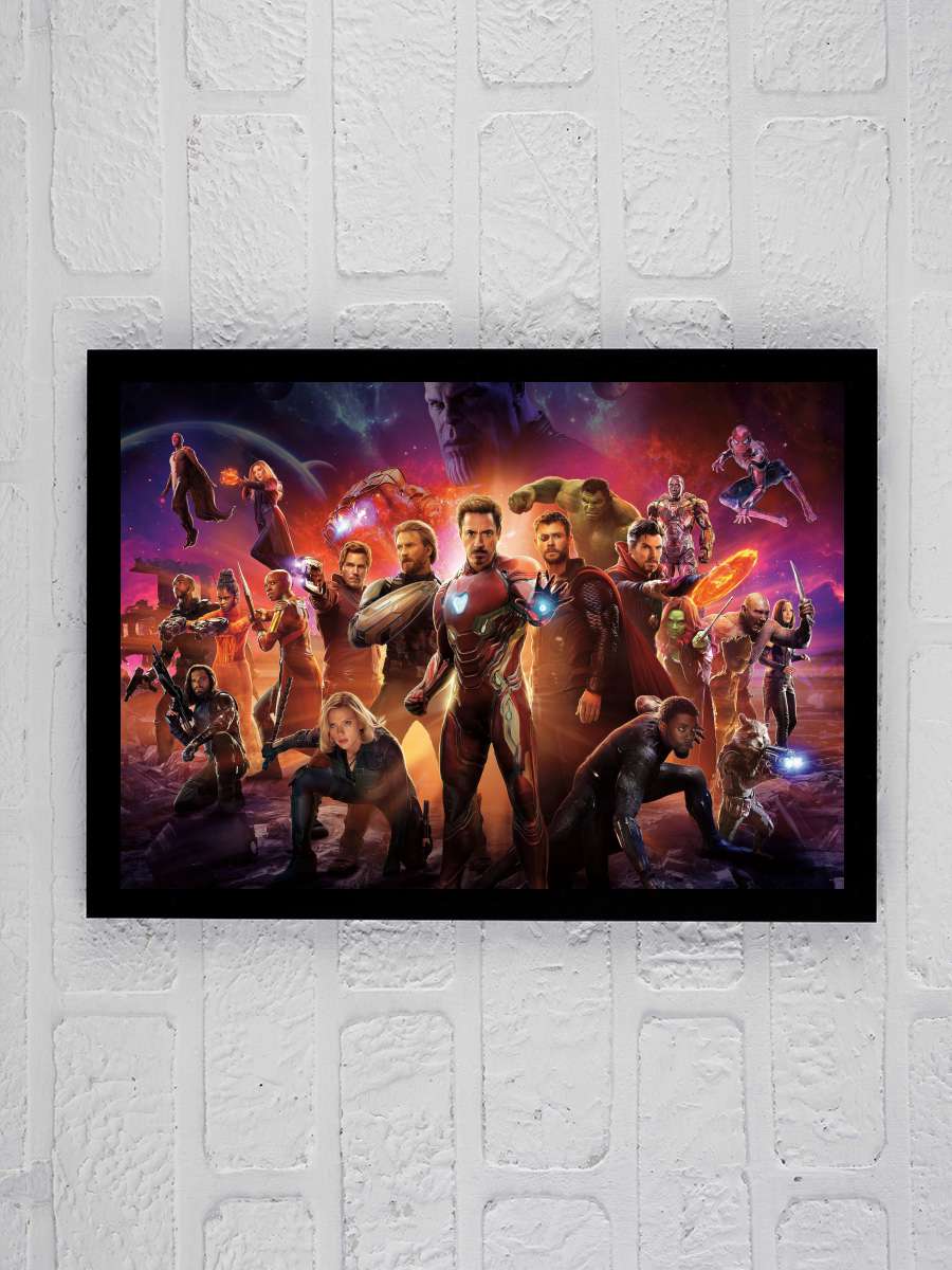 Avengers: Sonsuzluk Savaşı - Avengers: Infinity War Film Tablo Siyah Çerçeveli Film Poster Afiş Tablo