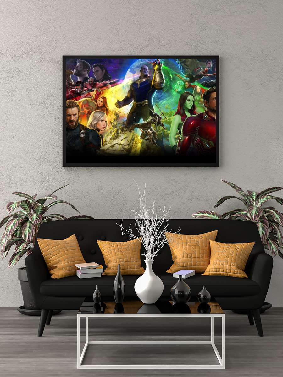 Avengers: Sonsuzluk Savaşı - Avengers: Infinity War Film Tablo Siyah Çerçeveli Film Poster Afiş Tablo
