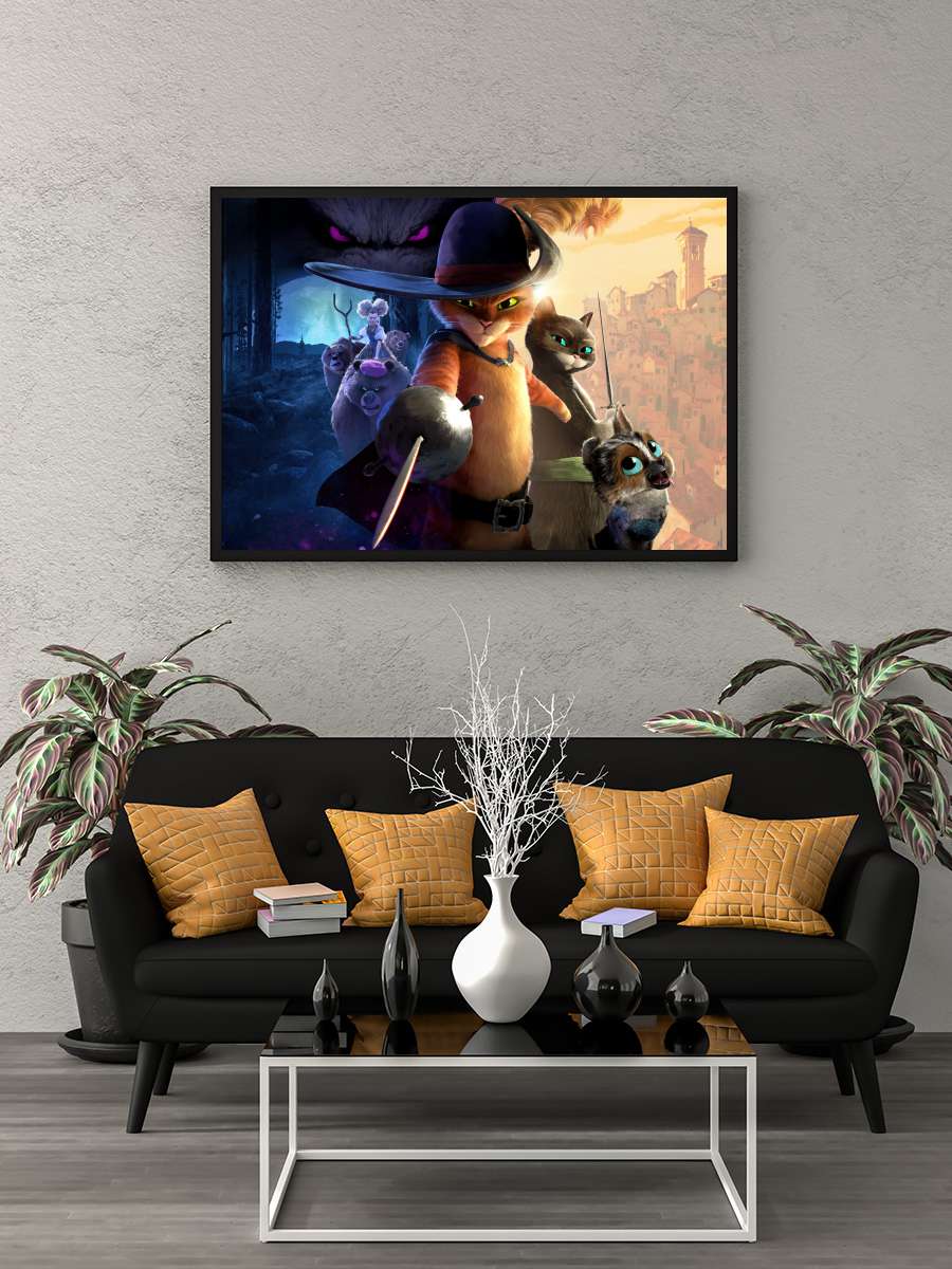 Çizmeli Kedi: Son Dilek - Puss in Boots: The Last Wish Film Tablo Siyah Çerçeveli Film Poster Afiş Tablo