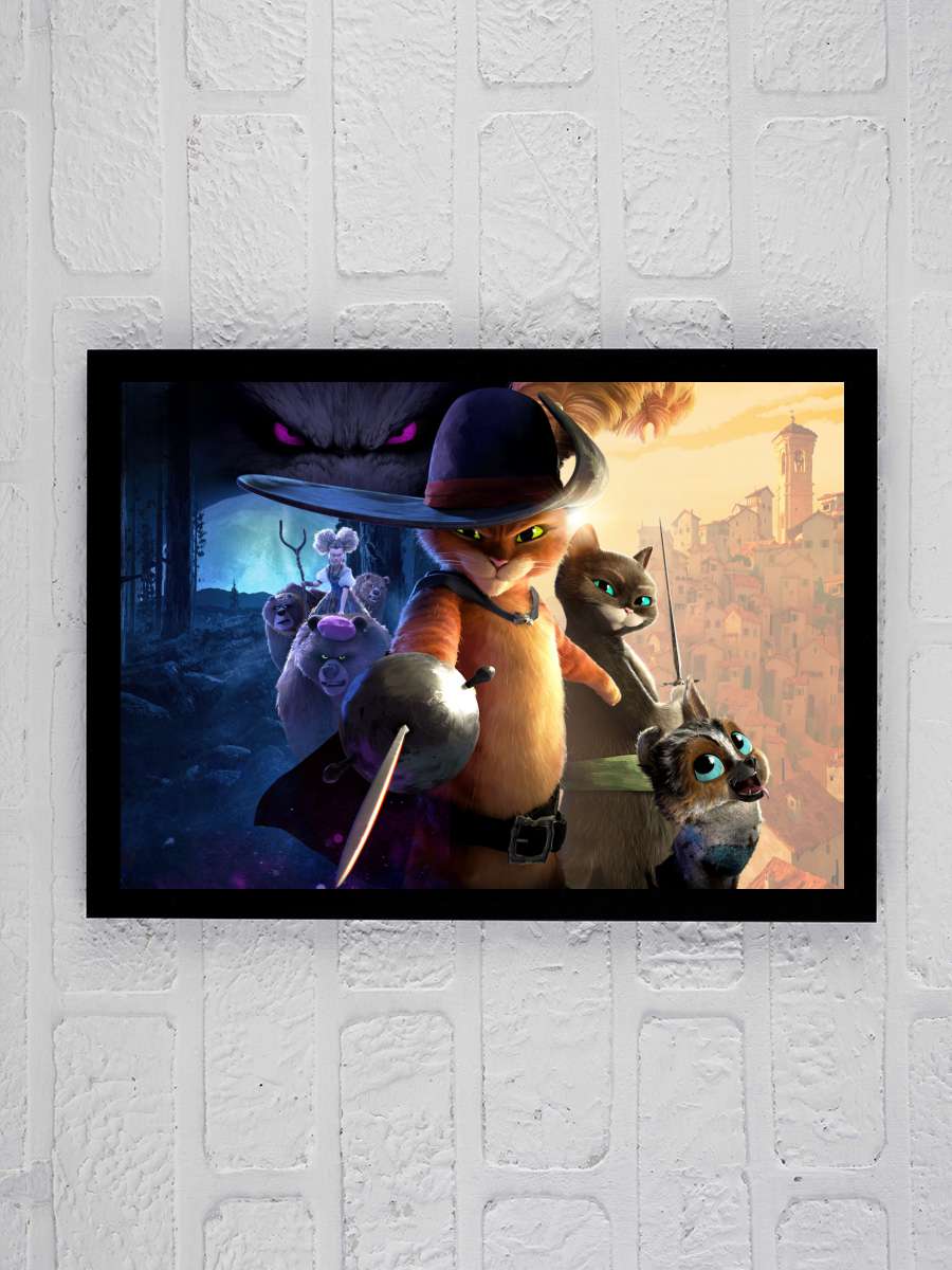 Çizmeli Kedi: Son Dilek - Puss in Boots: The Last Wish Film Tablo Siyah Çerçeveli Film Poster Afiş Tablo