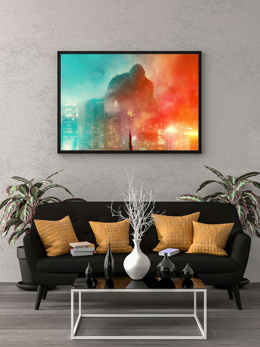 Godzilla vs. Kong Film Tablo Siyah Çerçeveli Film Poster Afiş Tablo