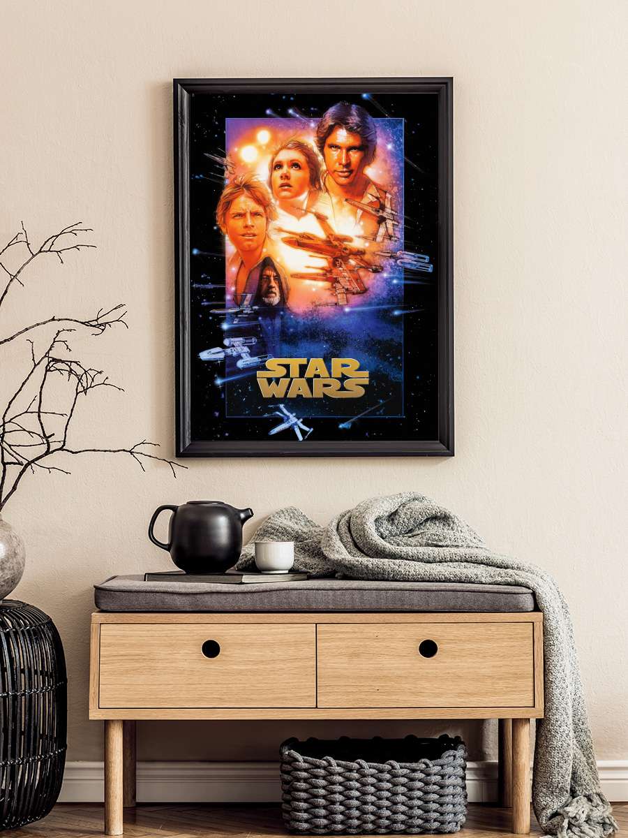 Yıldız Savaşları: Yeni Umut - Star Wars Film Tablo Siyah Çerçeveli Film Poster Afiş Tablo
