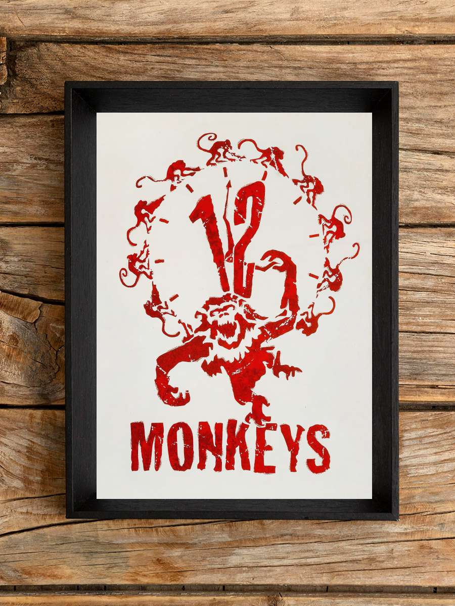 12 Maymun - Twelve Monkeys Film Tablo Siyah Çerçeveli Film Poster Afiş Tablo