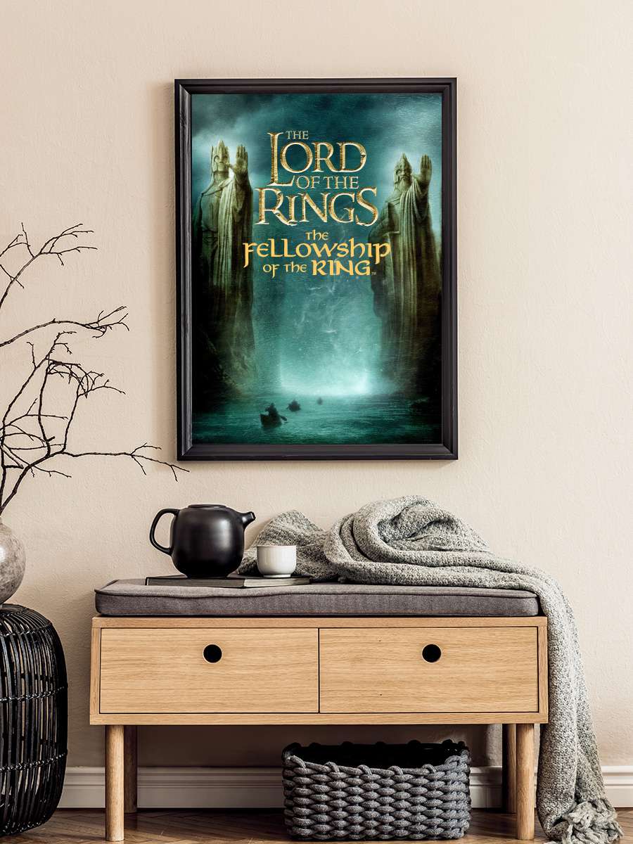 Yüzüklerin Efendisi: Yüzük Kardeşliği - The Lord of the Rings: The Fellowship of the Ring Film Tablo Siyah Çerçeveli Film Poster Afiş Tablo