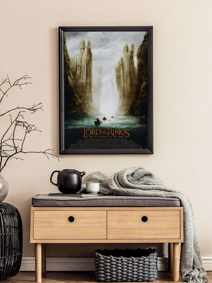 Yüzüklerin Efendisi: Yüzük Kardeşliği - The Lord of the Rings: The Fellowship of the Ring Film Tablo Siyah Çerçeveli Film Poster Afiş Tablo