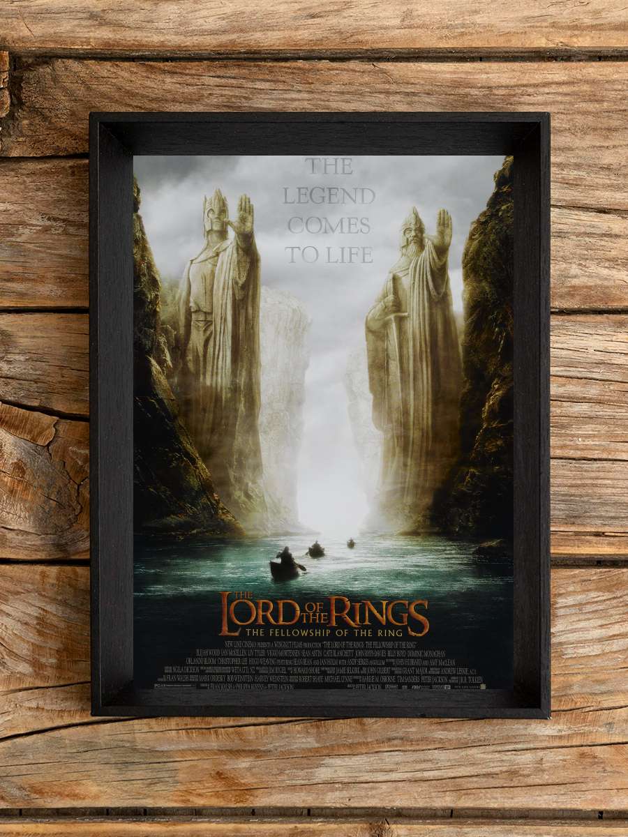 Yüzüklerin Efendisi: Yüzük Kardeşliği - The Lord of the Rings: The Fellowship of the Ring Film Tablo Siyah Çerçeveli Film Poster Afiş Tablo