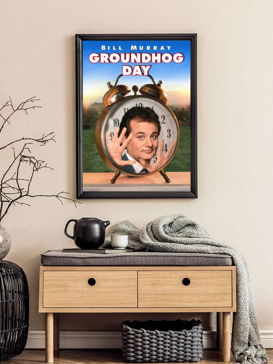 Bugün Aslında Dündü - Groundhog Day Film Tablo Siyah Çerçeveli Film Poster Afiş Tablo