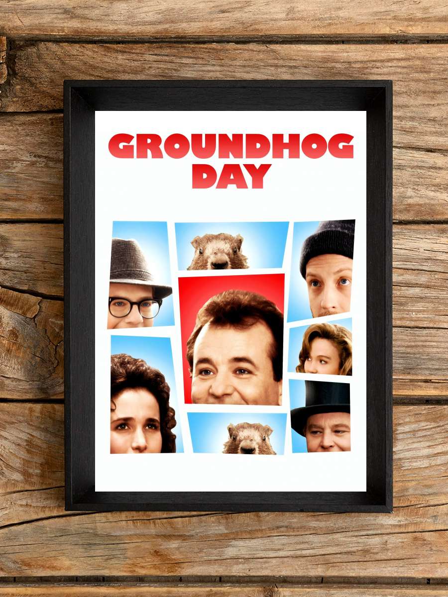 Bugün Aslında Dündü - Groundhog Day Film Tablo Siyah Çerçeveli Film Poster Afiş Tablo