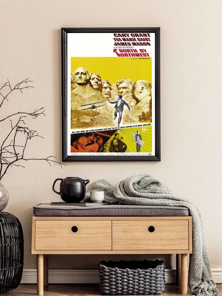 Gizli Teşkilat - North by Northwest Film Tablo Siyah Çerçeveli Film Poster Afiş Tablo