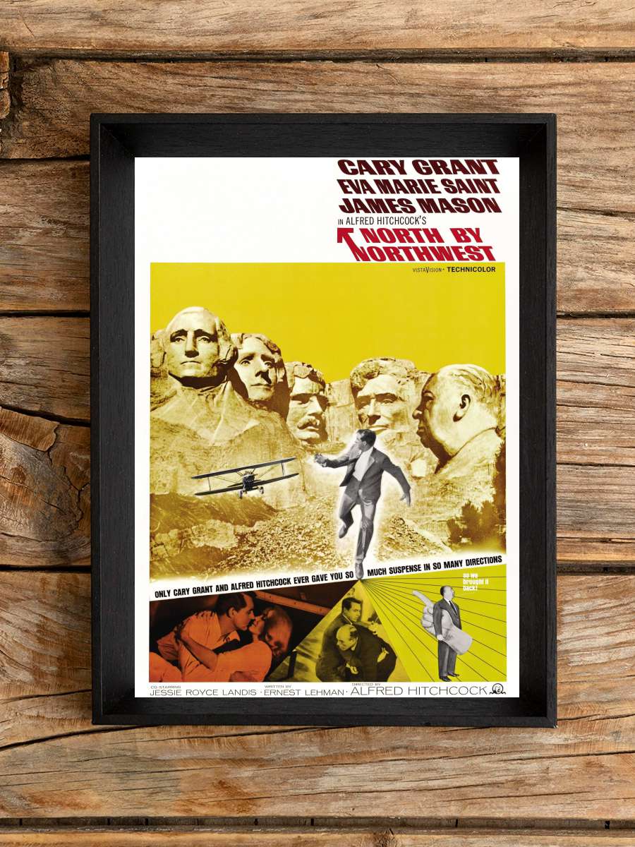 Gizli Teşkilat - North by Northwest Film Tablo Siyah Çerçeveli Film Poster Afiş Tablo