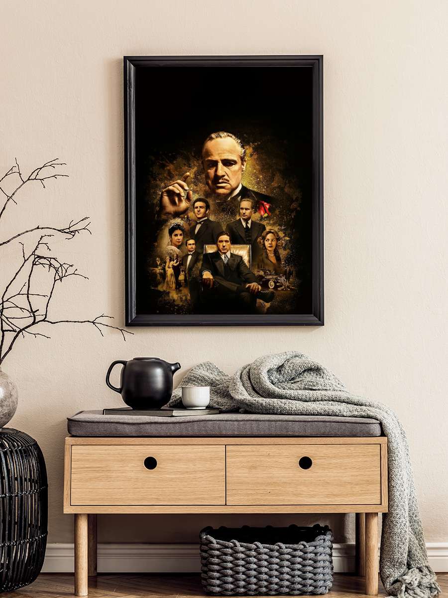 Baba - The Godfather Film Tablo Siyah Çerçeveli Film Poster Afiş Tablo