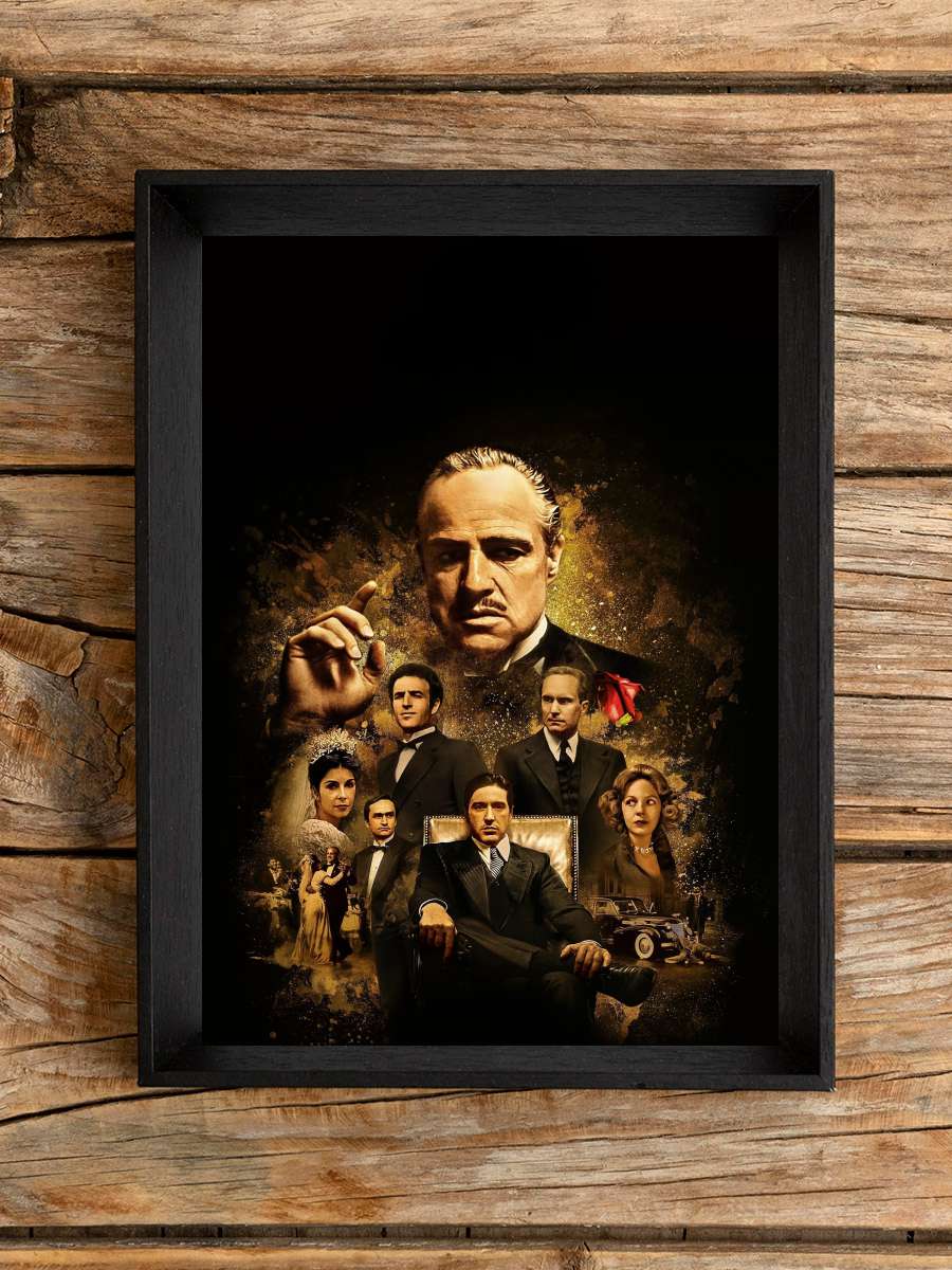 Baba - The Godfather Film Tablo Siyah Çerçeveli Film Poster Afiş Tablo