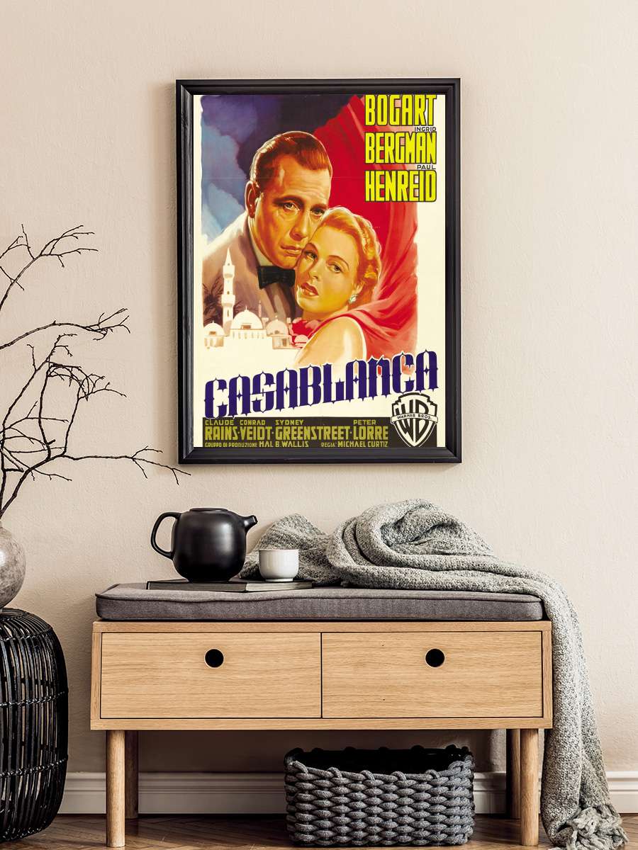 Kazablanka - Casablanca Film Tablo Siyah Çerçeveli Film Poster Afiş Tablo
