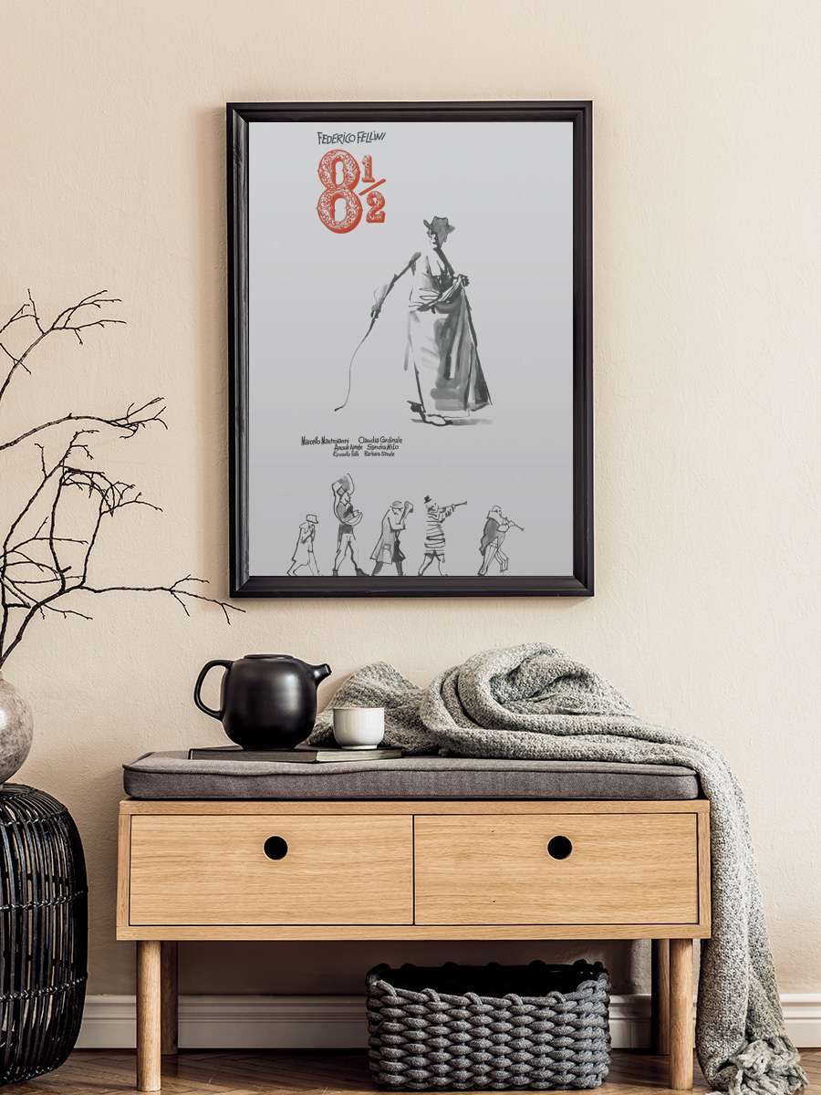 Sekiz Buçuk - 8½ Film Tablo Siyah Çerçeveli Film Poster Afiş Tablo