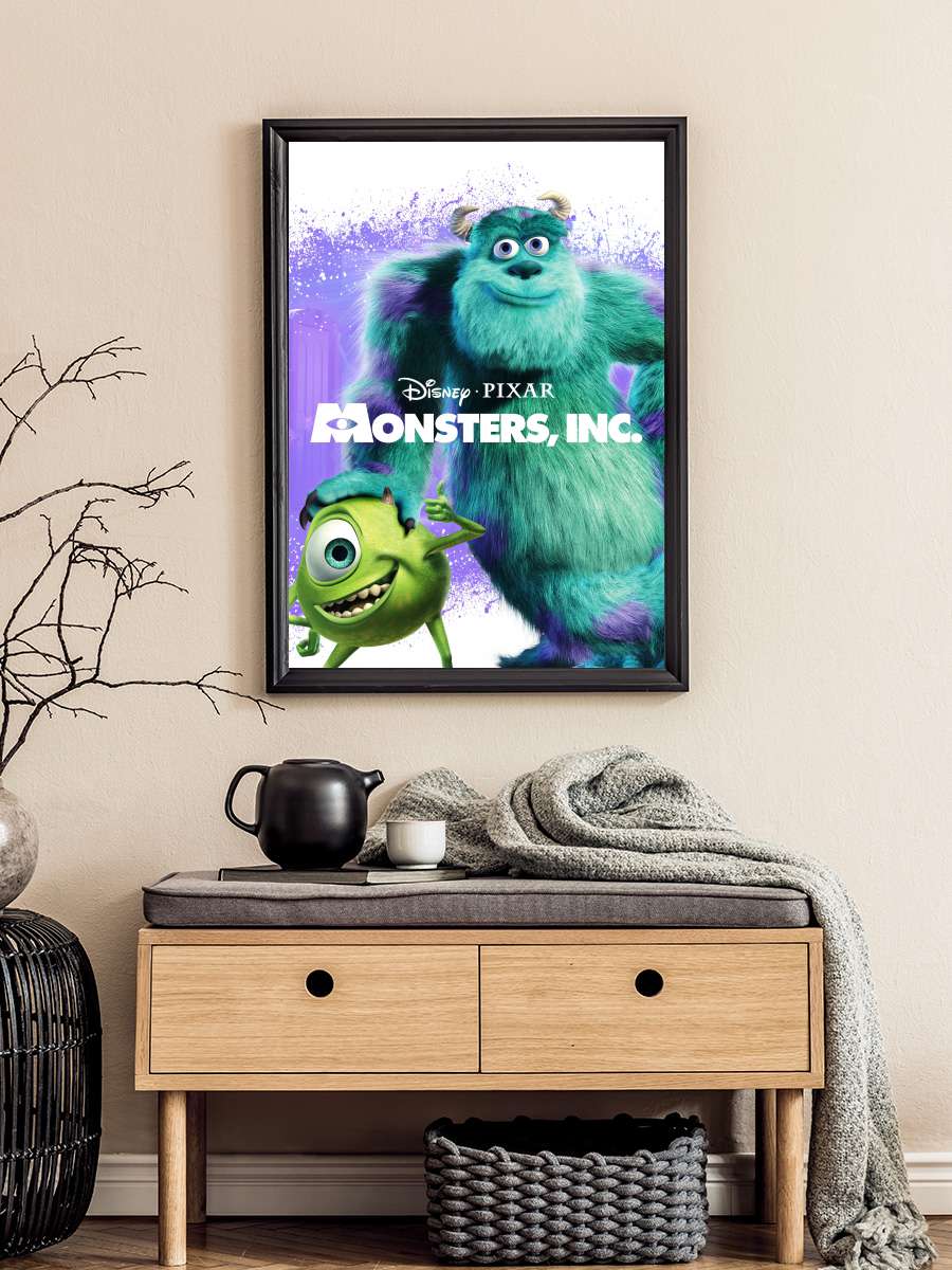 Sevimli Canavarlar - Monsters, Inc. Film Tablo Siyah Çerçeveli Film Poster Afiş Tablo