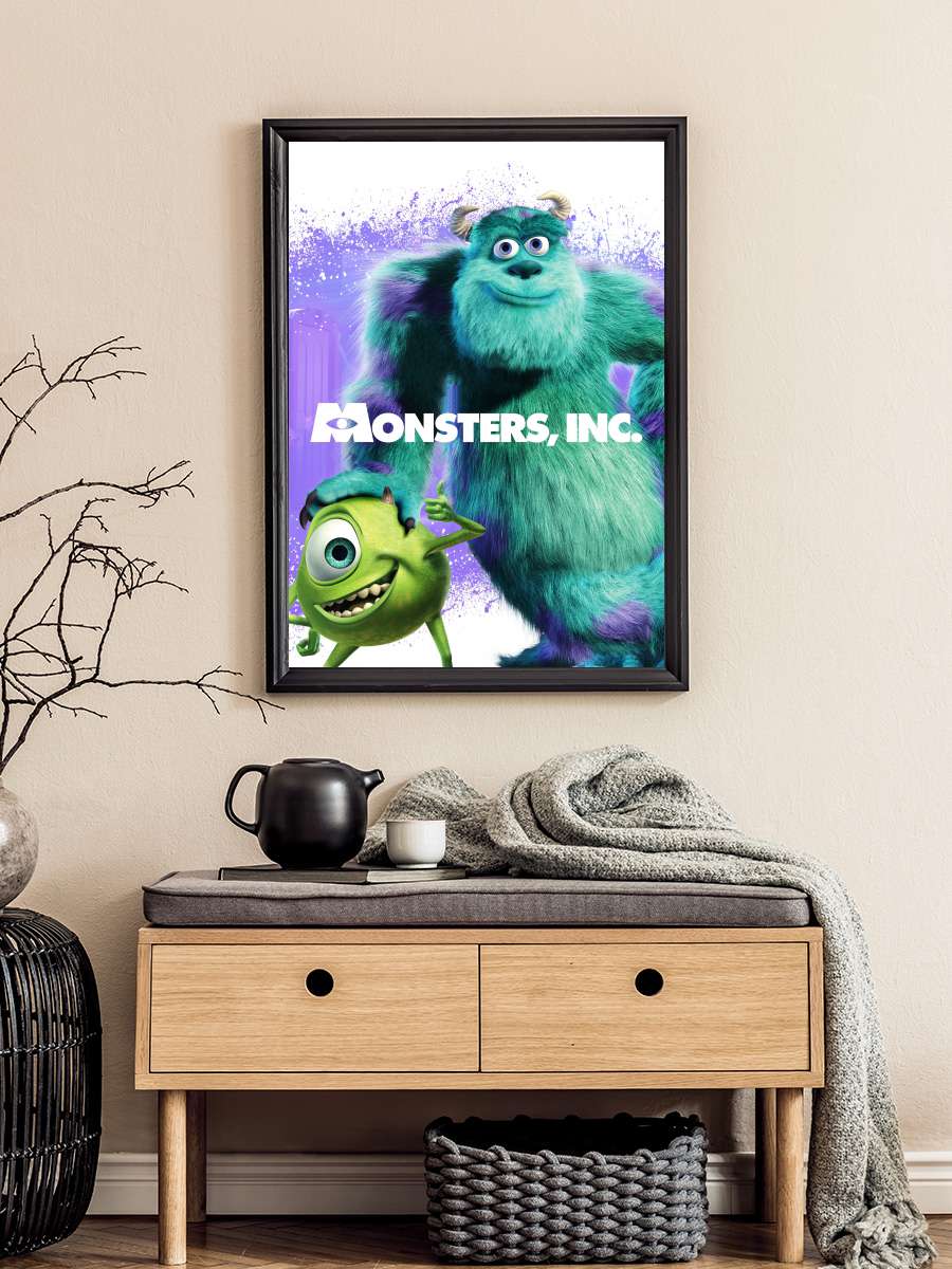 Sevimli Canavarlar - Monsters, Inc. Film Tablo Siyah Çerçeveli Film Poster Afiş Tablo