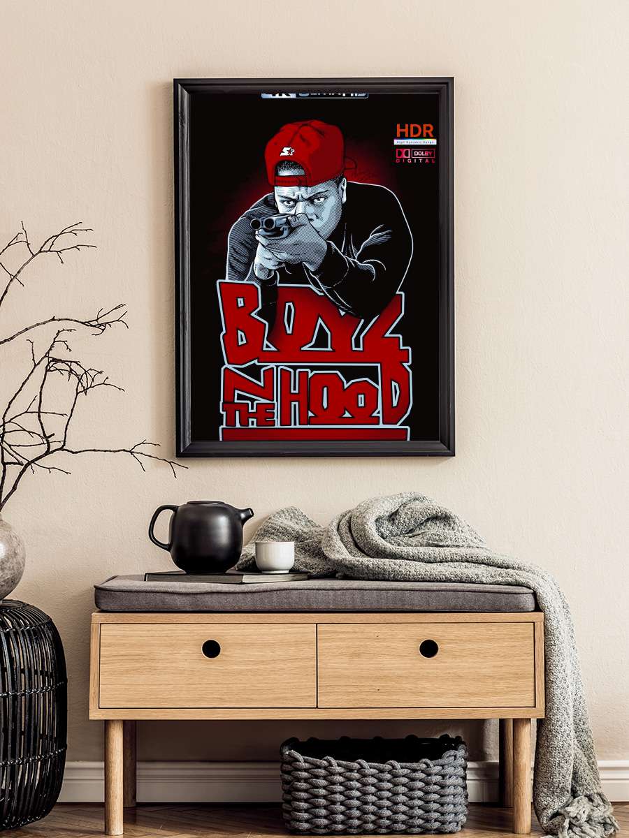 Artık Çocuk Değiller - Boyz n the Hood Film Tablo Siyah Çerçeveli Film Poster Afiş Tablo