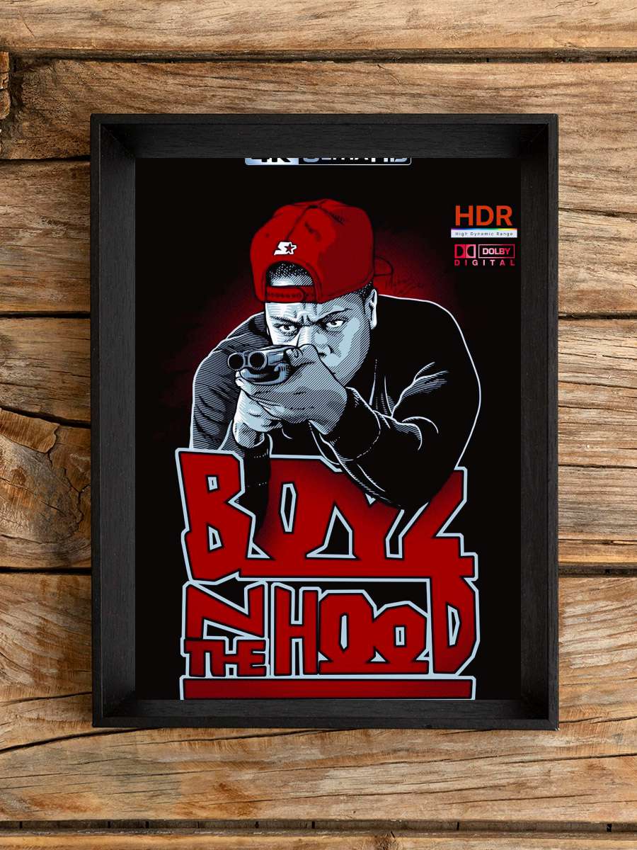 Artık Çocuk Değiller - Boyz n the Hood Film Tablo Siyah Çerçeveli Film Poster Afiş Tablo