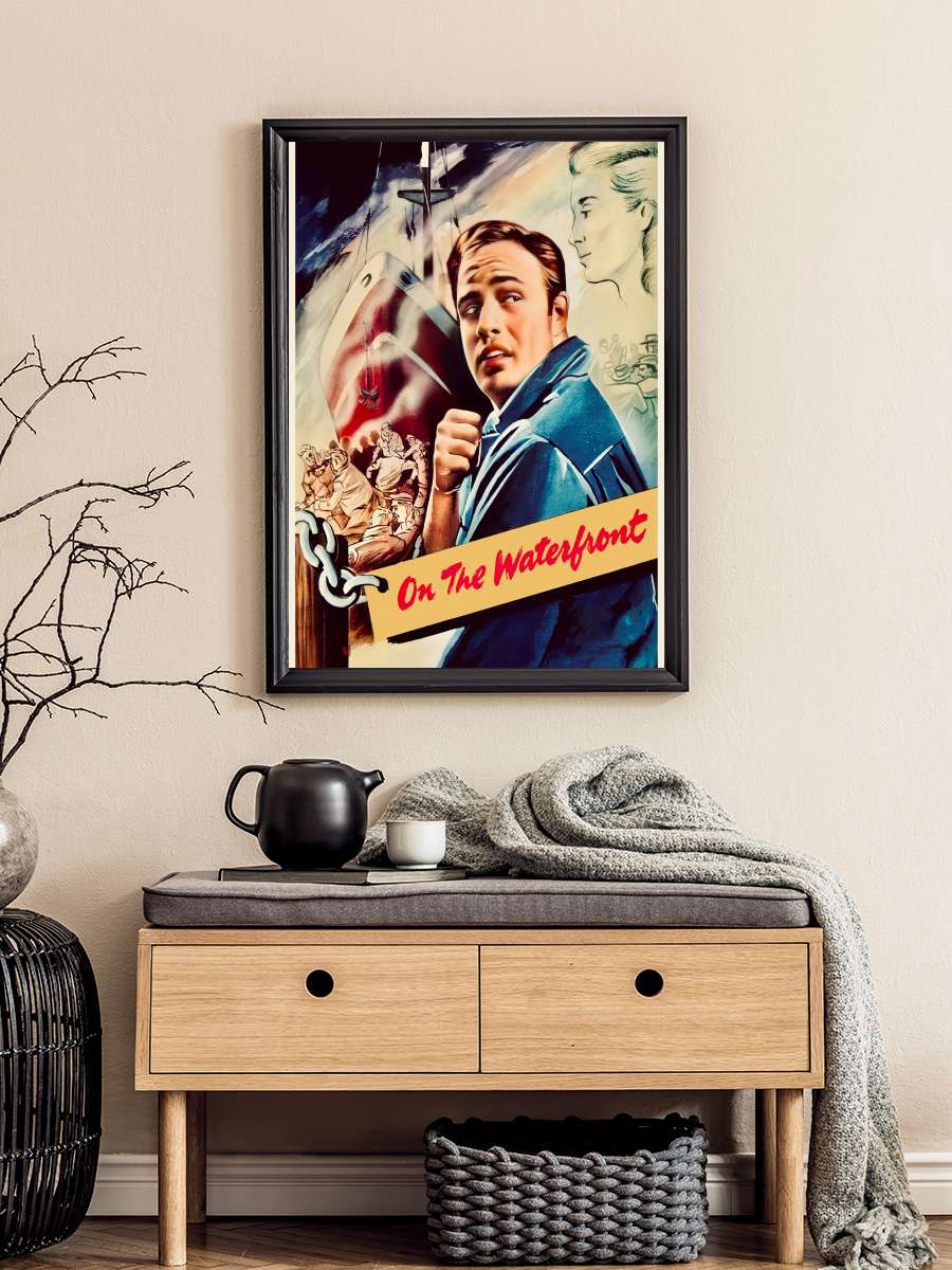 Rıhtımlar Üzerinde - On the Waterfront Film Tablo Siyah Çerçeveli Film Poster Afiş Tablo