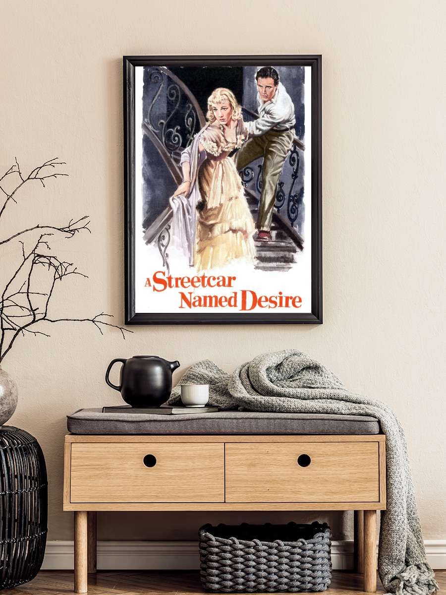 İhtiras Tramvayı - A Streetcar Named Desire Film Tablo Siyah Çerçeveli Film Poster Afiş Tablo