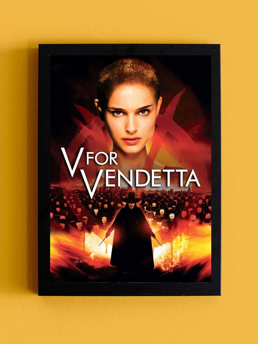 V - V for Vendetta - V for Vendetta Film Tablo Siyah Çerçeveli Film Poster Afiş Tablo - En İyi Fiyatlarla