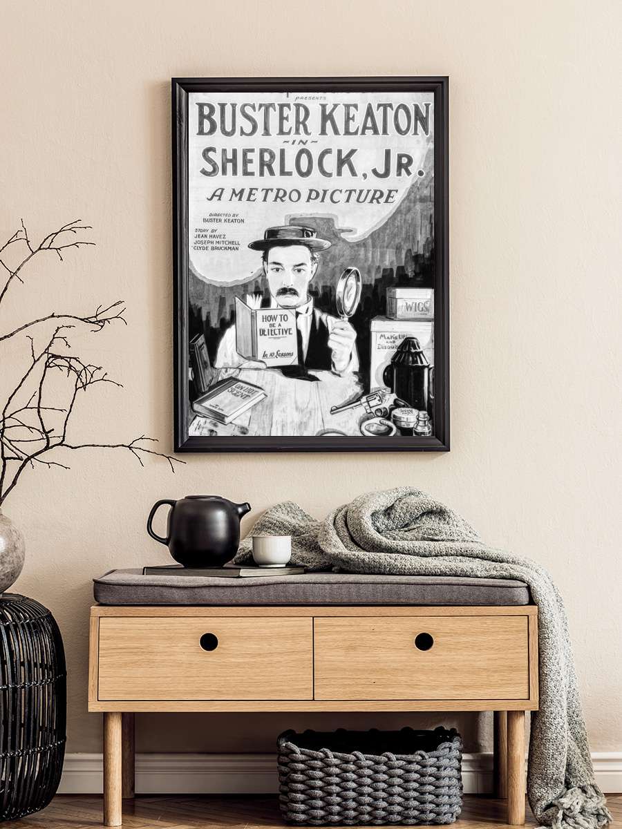 Genç Sherlock - Sherlock Jr. Film Tablo Siyah Çerçeveli Film Poster Afiş Tablo