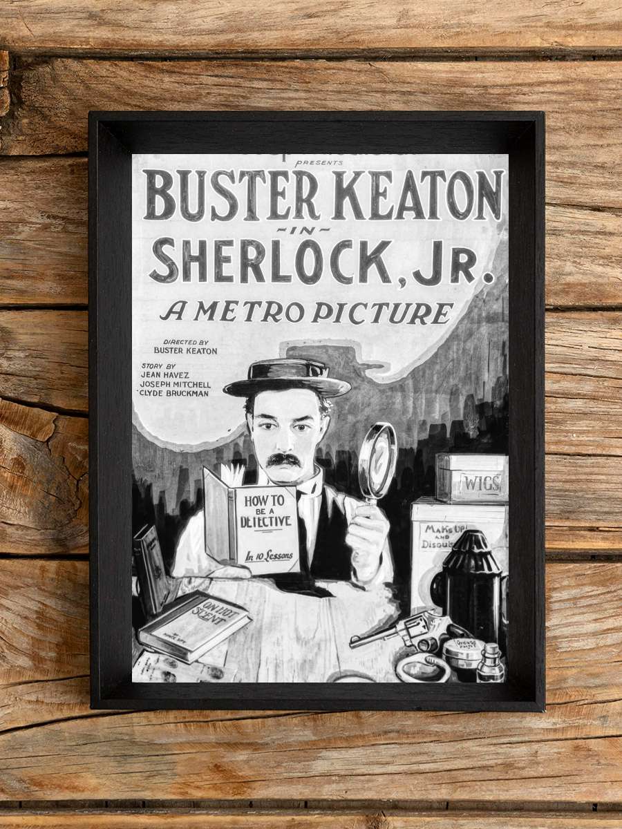Genç Sherlock - Sherlock Jr. Film Tablo Siyah Çerçeveli Film Poster Afiş Tablo