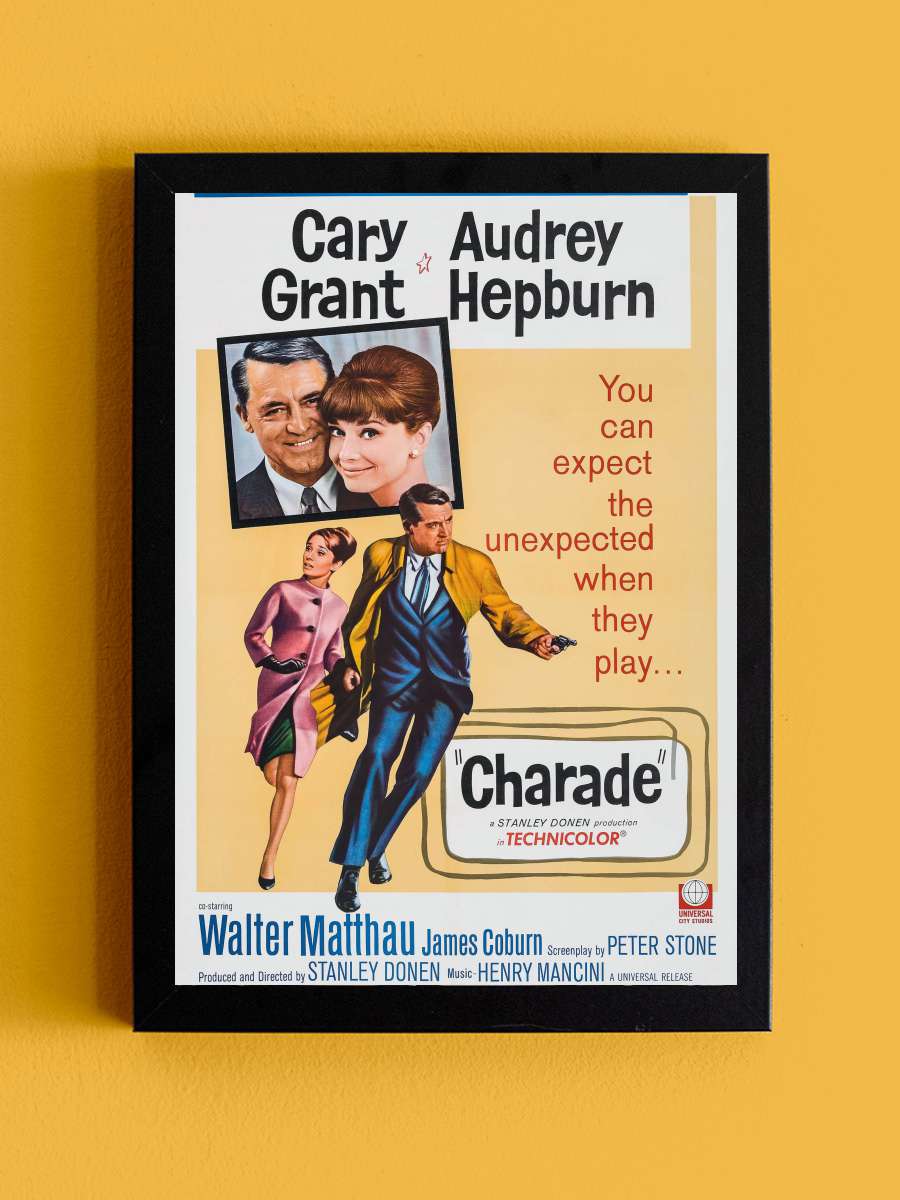 Öldüren Şüphe - Charade Film Tablo Siyah Çerçeveli Film Poster Afiş Tablo - En İyi Fiyatlarla