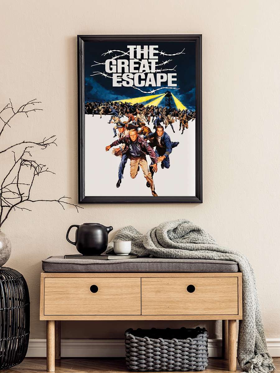 Büyük Firar - The Great Escape Film Tablo Siyah Çerçeveli Film Poster Afiş Tablo