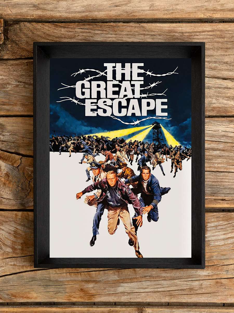 Büyük Firar - The Great Escape Film Tablo Siyah Çerçeveli Film Poster Afiş Tablo