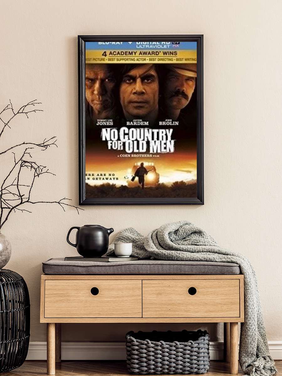 İhtiyarlara Yer Yok - No Country for Old Men Film Tablo Siyah Çerçeveli Film Poster Afiş Tablo
