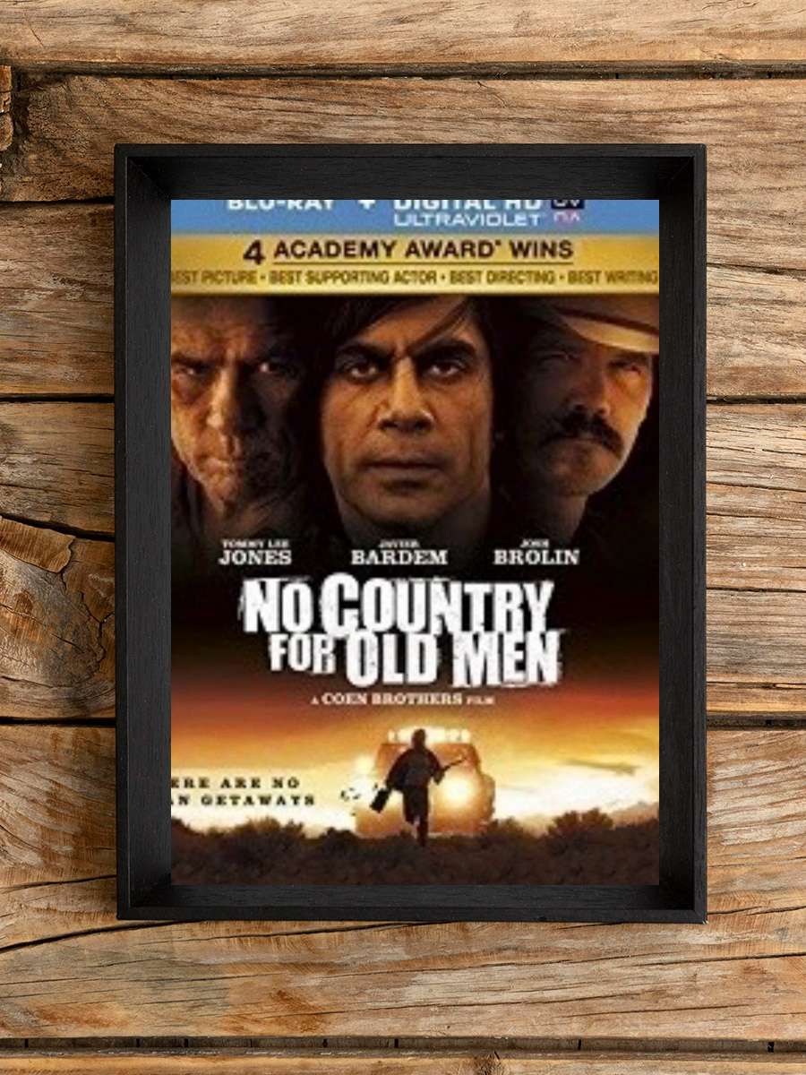 İhtiyarlara Yer Yok - No Country for Old Men Film Tablo Siyah Çerçeveli Film Poster Afiş Tablo