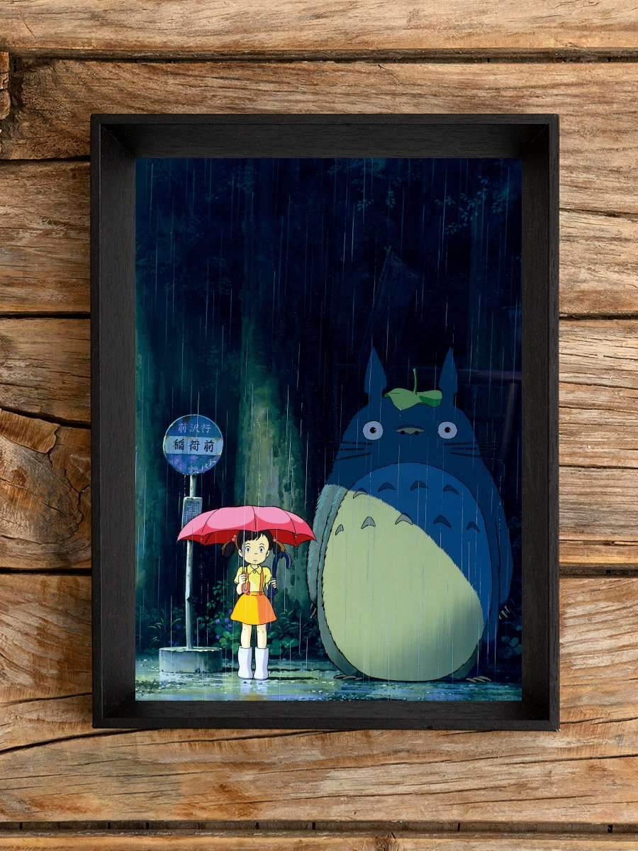 Komşum Totoro - となりのトトロ Film Tablo Siyah Çerçeveli Film Poster Afiş Tablo
