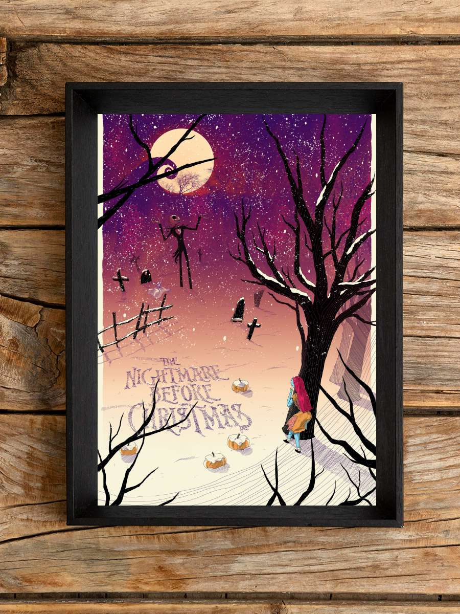 Noel Gecesi Kabusu - The Nightmare Before Christmas Film Tablo Siyah Çerçeveli Film Poster Afiş Tablo