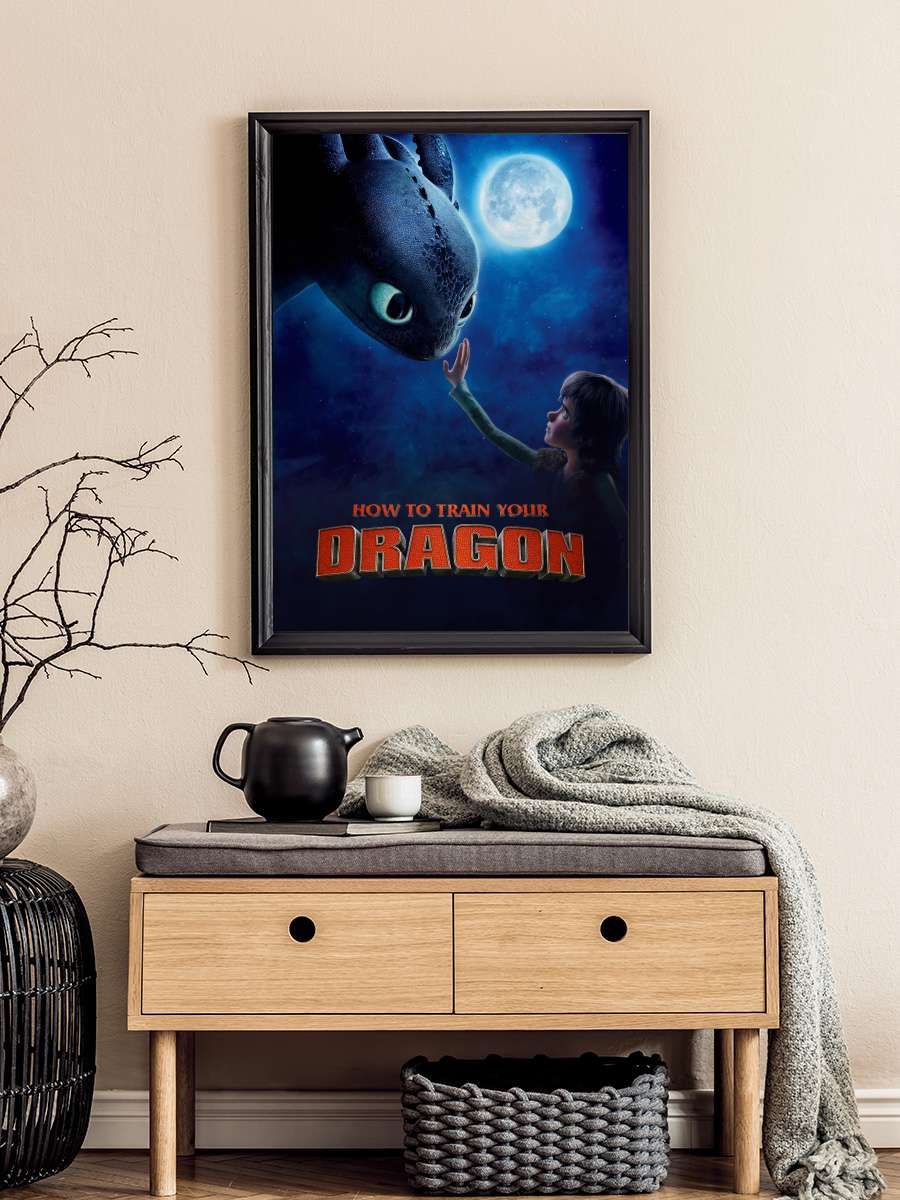 Ejderhanı Nasıl Eğitirsin - How to Train Your Dragon Film Tablo Siyah Çerçeveli Film Poster Afiş Tablo