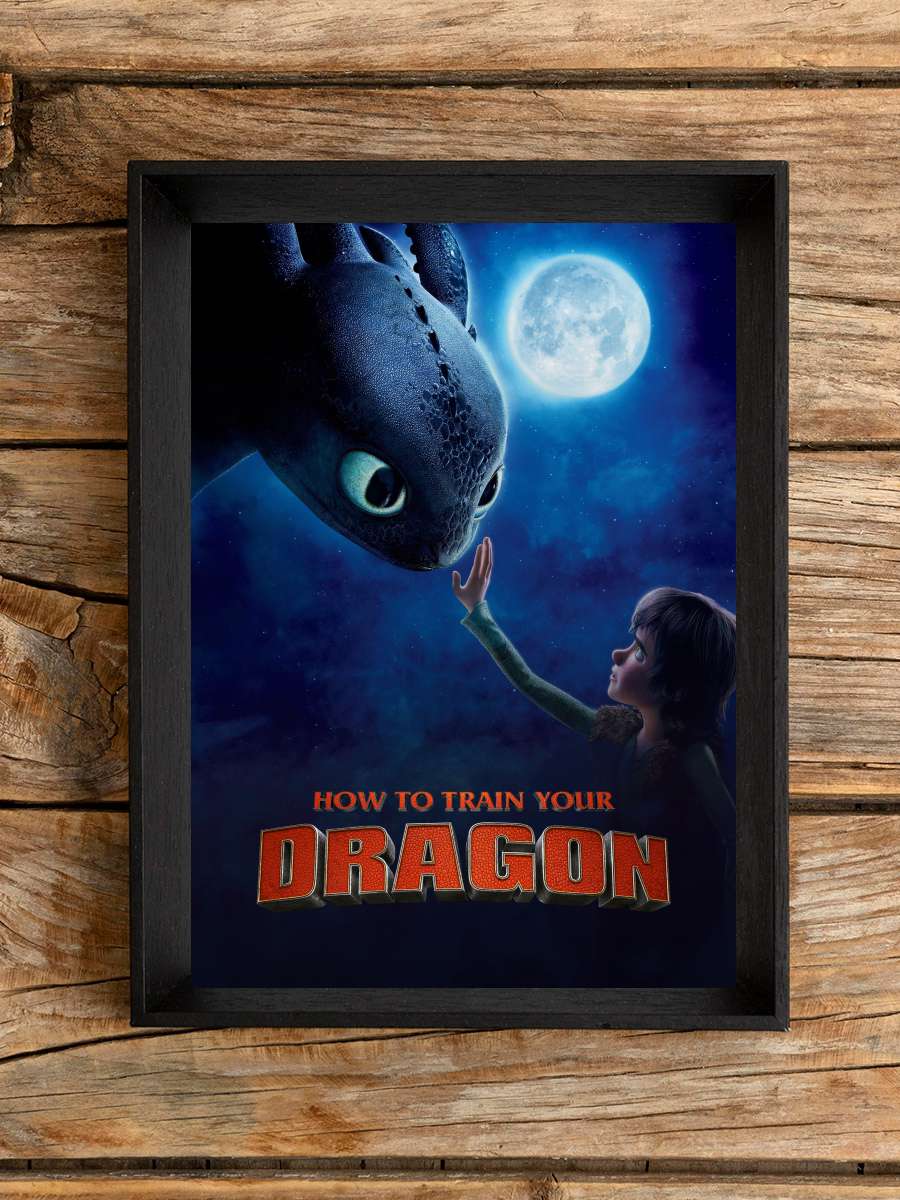 Ejderhanı Nasıl Eğitirsin - How to Train Your Dragon Film Tablo Siyah Çerçeveli Film Poster Afiş Tablo