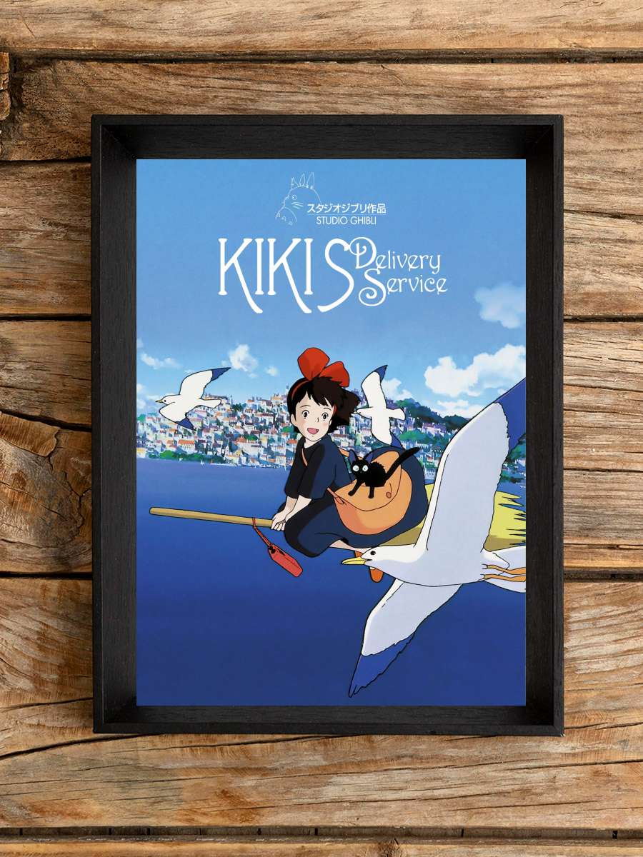 Küçük Cadı Kiki - 魔女の宅急便 Film Tablo Siyah Çerçeveli Film Poster Afiş Tablo